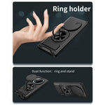 For Honor X60 Pro 5G  /  X9c 5G Magnetic Case Ring Holder Foldable Kickstand TPU PC Phone Cover with Camera Lens Slider