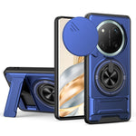 For Honor X60 Pro 5G  /  X9c 5G Magnetic Case Ring Holder Foldable Kickstand TPU PC Phone Cover with Camera Lens Slider