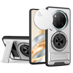 For Honor X60 Pro 5G  /  X9c 5G Magnetic Case Ring Holder Foldable Kickstand TPU PC Phone Cover with Camera Lens Slider
