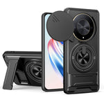 Magnetic Case for Honor X50 5G / X9b 5G / Magic6 Lite 5G Ring Holder Foldable Kickstand TPU PC Phone Cover with Camera Lens Slider