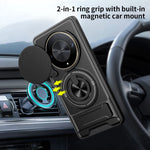 Magnetic Case For Honor X50 5G  /  X9b 5G  /  Magic6 Lite 5G Ring Holder Foldable Kickstand TPU PC Phone Cover with Camera Lens Slider