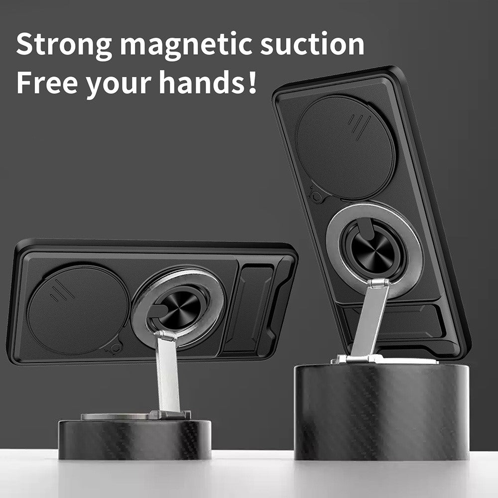 Magnetic Case For Honor X50 5G  /  X9b 5G  /  Magic6 Lite 5G Ring Holder Foldable Kickstand TPU PC Phone Cover with Camera Lens Slider