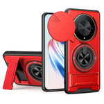 Magnetic Case for Honor X50 5G / X9b 5G / Magic6 Lite 5G Ring Holder Foldable Kickstand TPU PC Phone Cover with Camera Lens Slider
