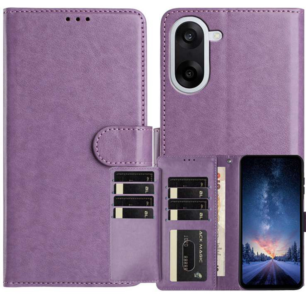 OnePlus Nord CE5 5G Plånboksfodral med stativ, PU-läder, fällbart fodral med 8 kortplatser