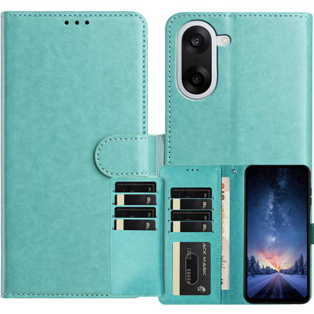 OnePlus Nord CE5 5G Plånboksfodral med stativ, PU-läder, fällbart fodral med 8 kortplatser