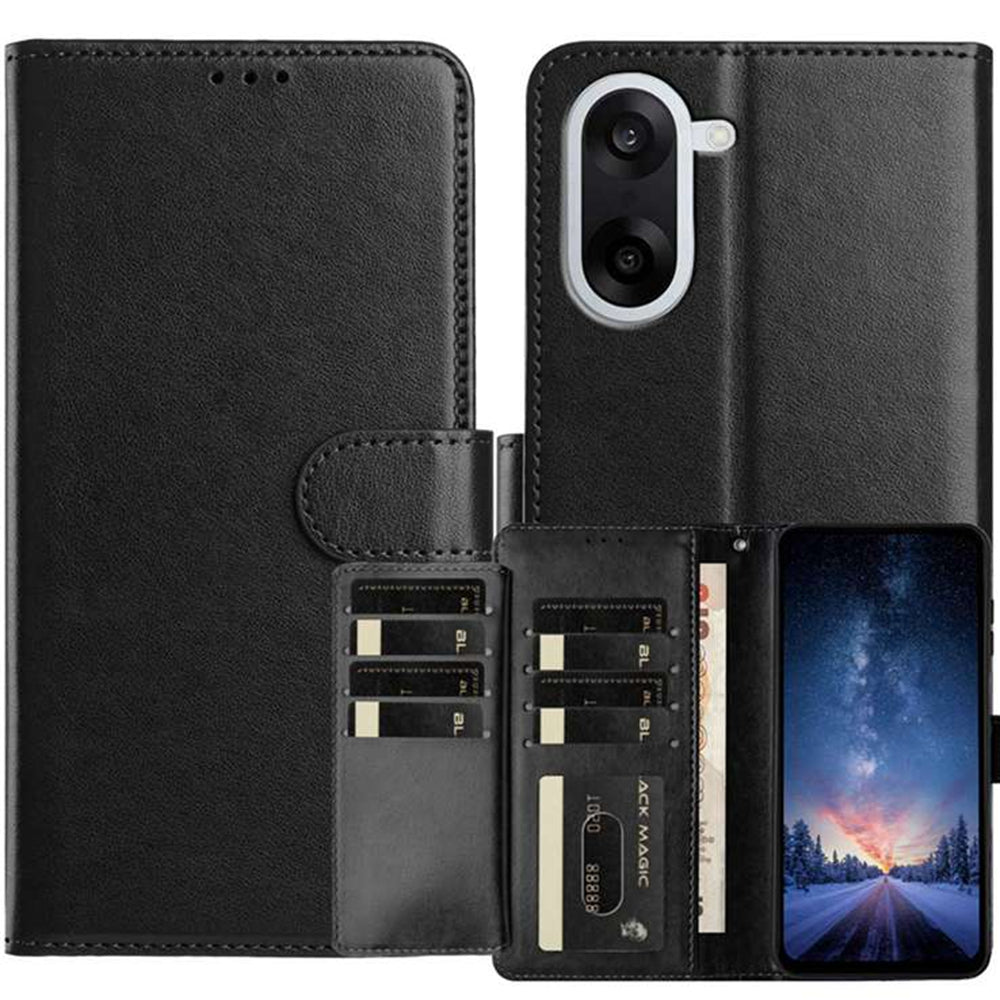 OnePlus Nord CE5 5G Plånboksfodral med stativ, PU-läder, fällbart fodral med 8 kortplatser
