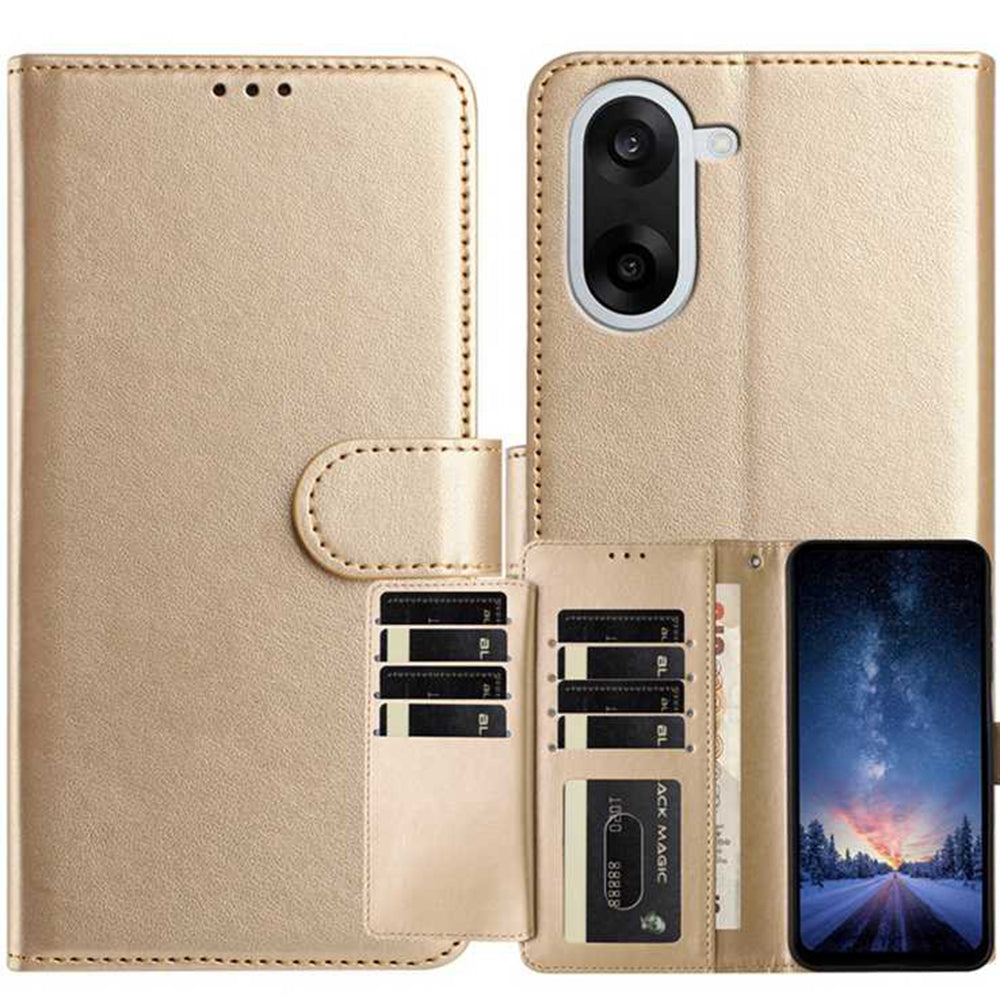 OnePlus Nord CE5 5G Plånboksfodral med stativ, PU-läder, fällbart fodral med 8 kortplatser
