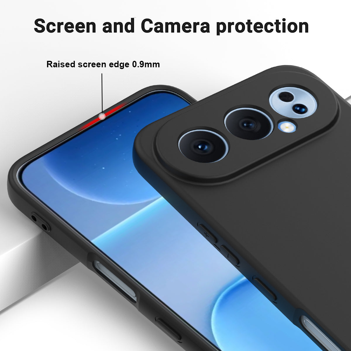 For Honor 500 Pro 5G / Honor 500 5G Liquid Silicone Case Phone Back Cover with Hand Strap