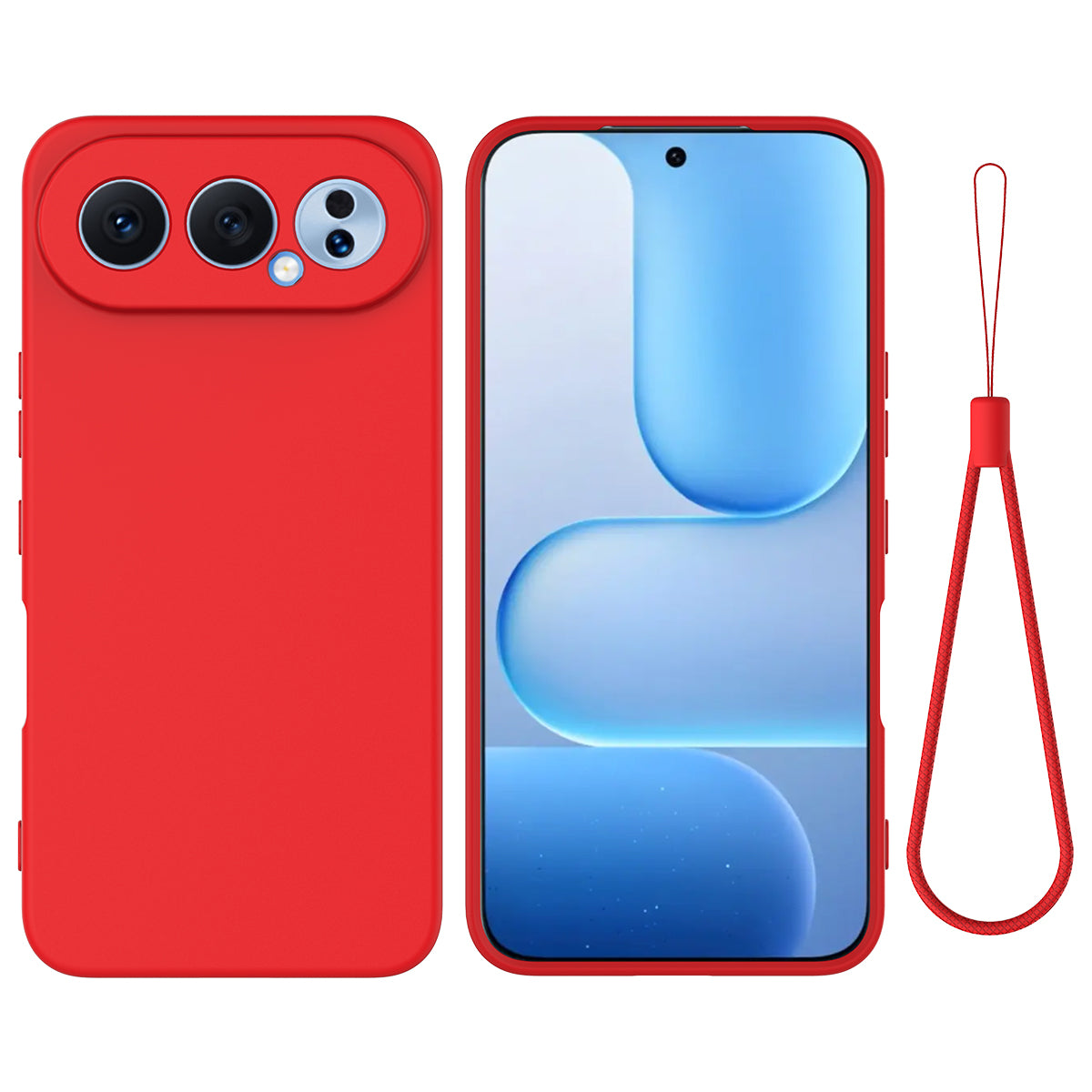 For Honor 500 Pro 5G / Honor 500 5G Liquid Silicone Case Phone Back Cover with Hand Strap