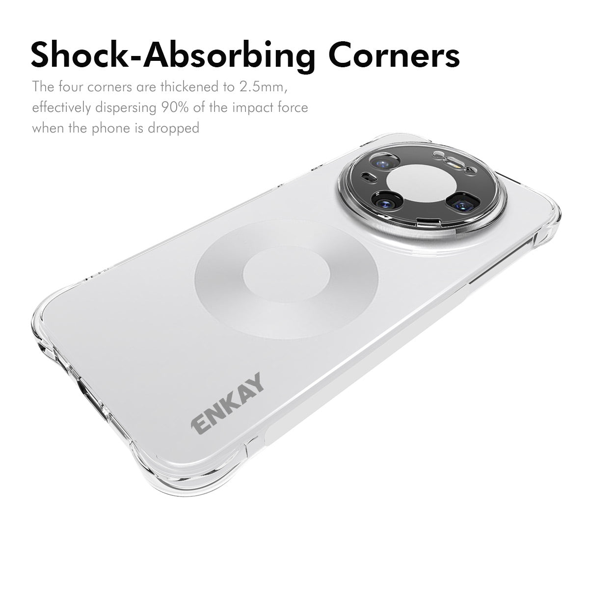 ENKAY HAT PRINCE gennemsigtigt mobilcover til Huawei Mate 80 Pro / Huawei Mate 80, stødsikkert og skridsikkert TPU-cover