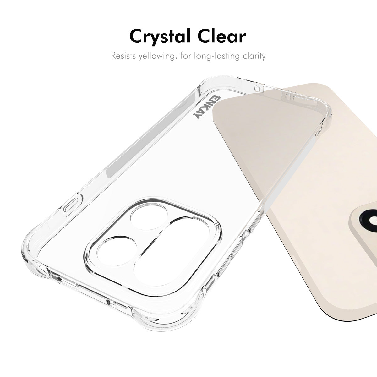 ENKAY HAT PRINCE-gennemsigtigt etui til OnePlus 15 5G, stødsikkert og skridsikkert TPU-etui