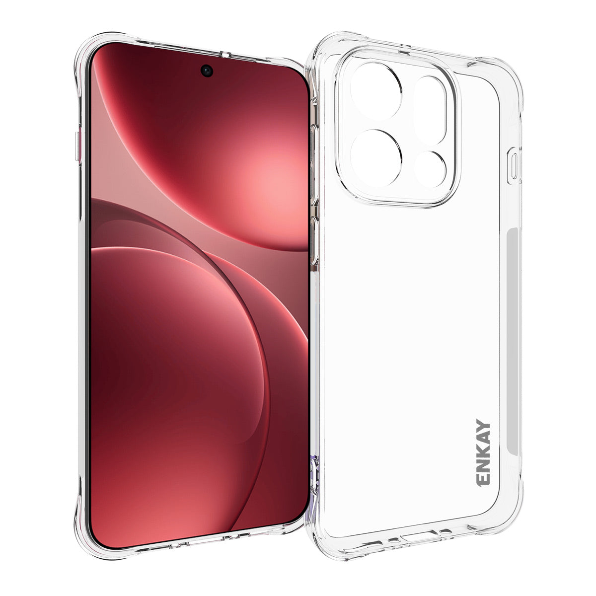 ENKAY HAT PRINCE-gennemsigtigt mobilcover til Oppo Find X9 5G, stødsikkert TPU-cover med skridsikker overflade