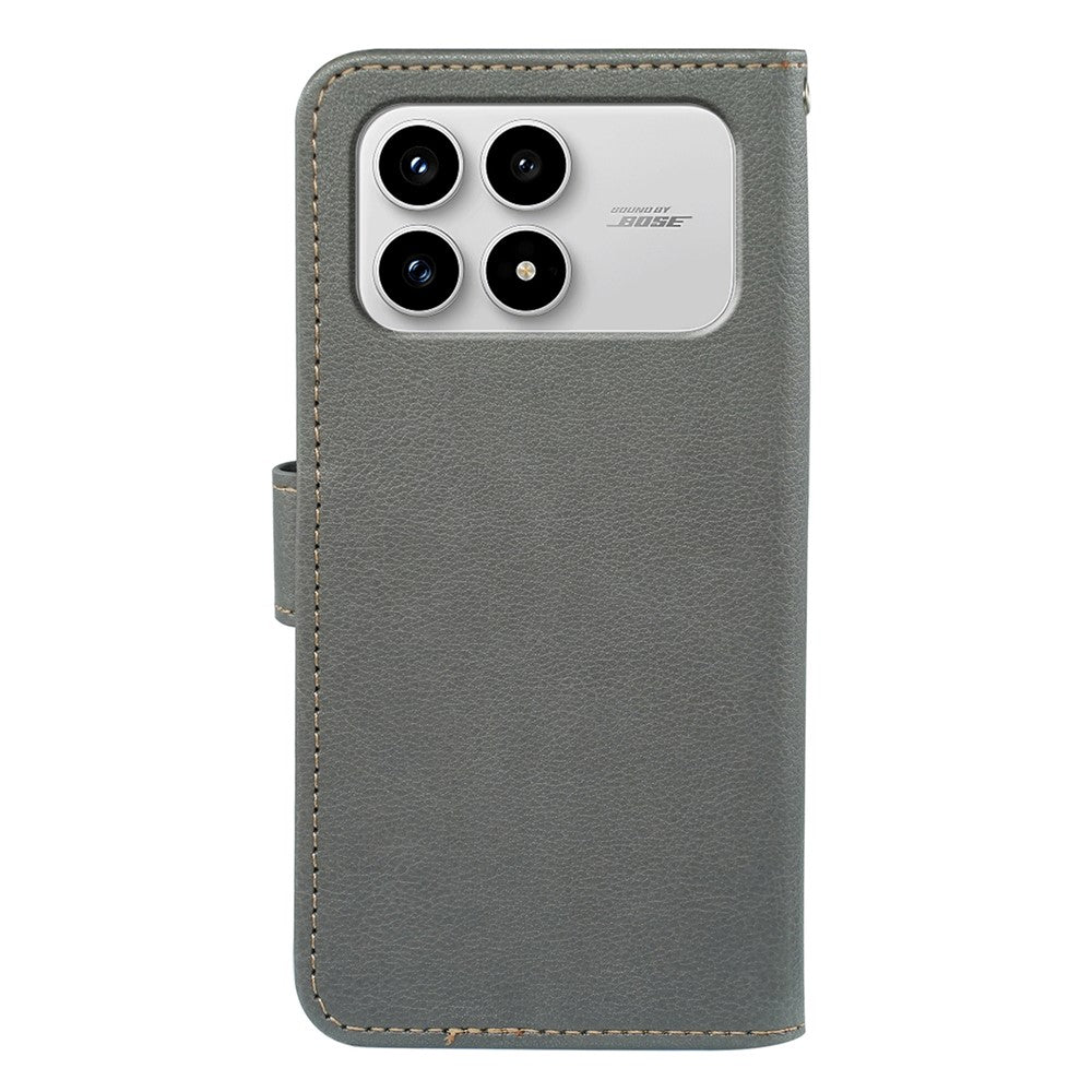 Phone Case For Xiaomi Redmi K90 5G  /  Poco F8 Pro 5G RFID Blocking Wallet Litchi Texture Leather Phone Cover Magnetic Clasp