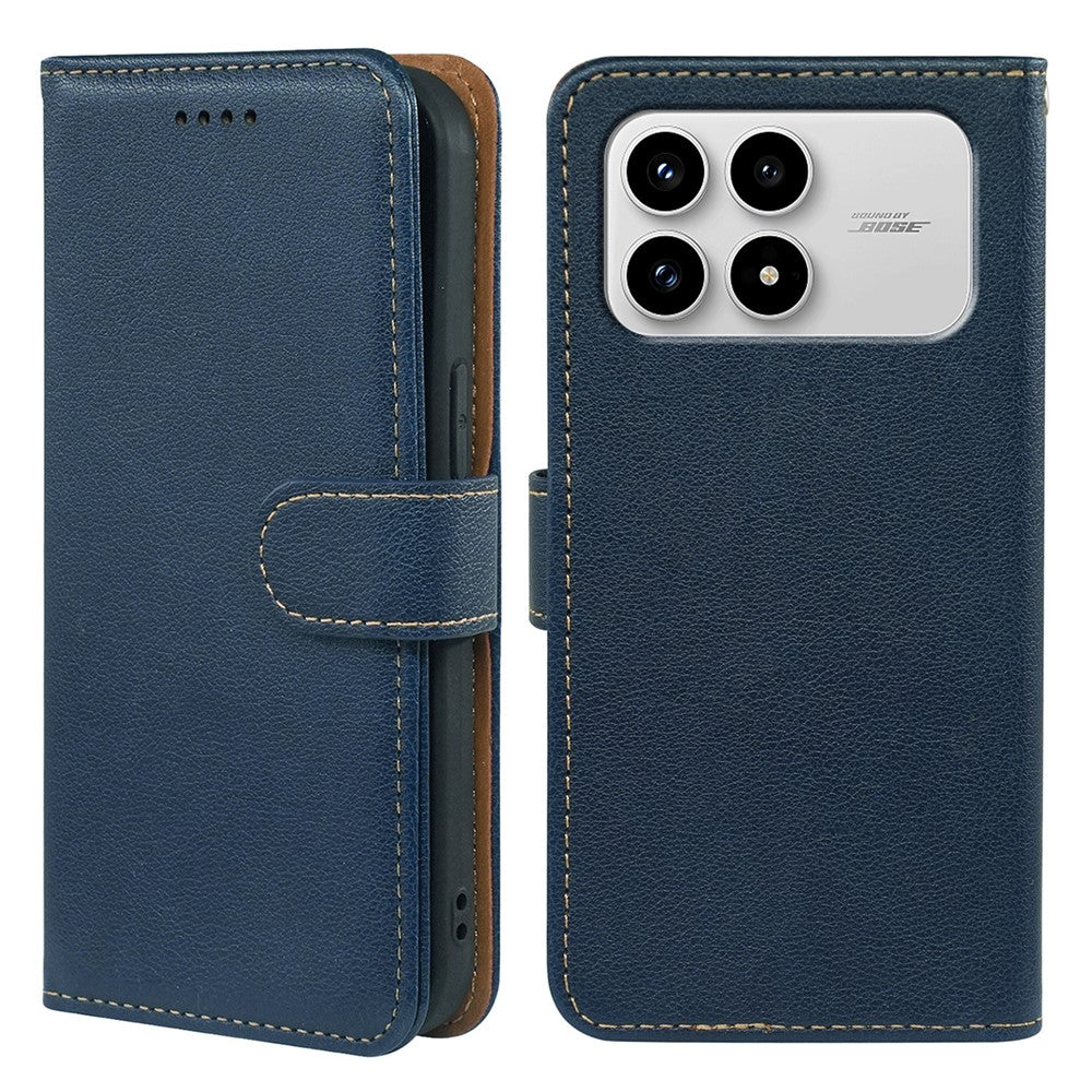 Phone Case For Xiaomi Redmi K90 5G  /  Poco F8 Pro 5G RFID Blocking Wallet Litchi Texture Leather Phone Cover Magnetic Clasp
