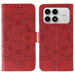 For Xiaomi Poco F8 Pro 5G / Redmi K90 5G Case PU Leather Mandala Imprinted Design Wallet Phone Cover with Wrist Strap