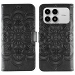 For Xiaomi Poco F8 Pro 5G / Redmi K90 5G Case PU Leather Mandala Imprinted Design Wallet Phone Cover with Wrist Strap