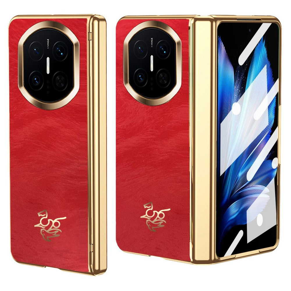 For Huawei Mate X7 Case Horse Pattern Hinge Protection Hard PC Phone Cover with Front Screen Protector