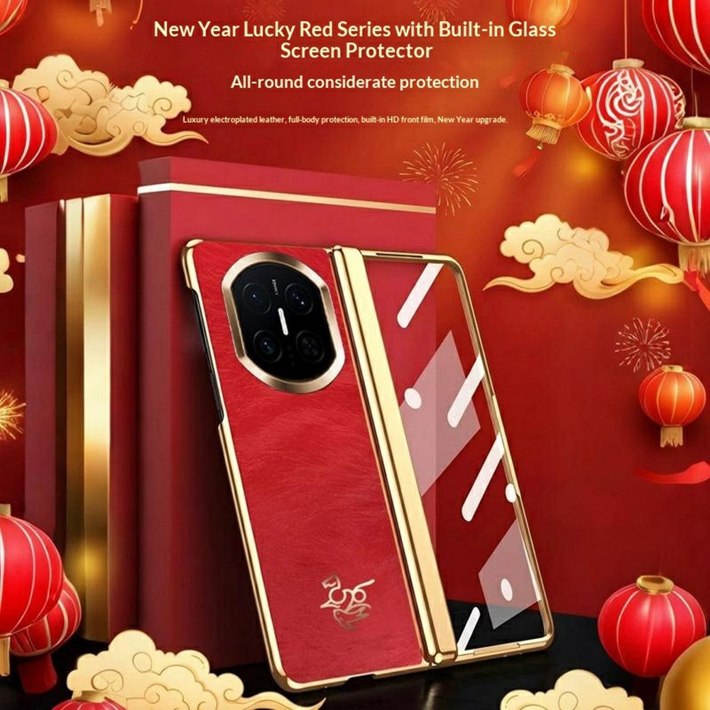 For Huawei Mate X7 Case Horse Pattern Hinge Protection Hard PC Phone Cover with Front Screen Protector