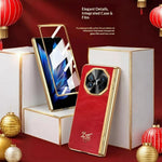 For Huawei Mate X3 4G Case Horse Pattern Hinge Protection Hard PC Phone Cover with Front Screen Protector
