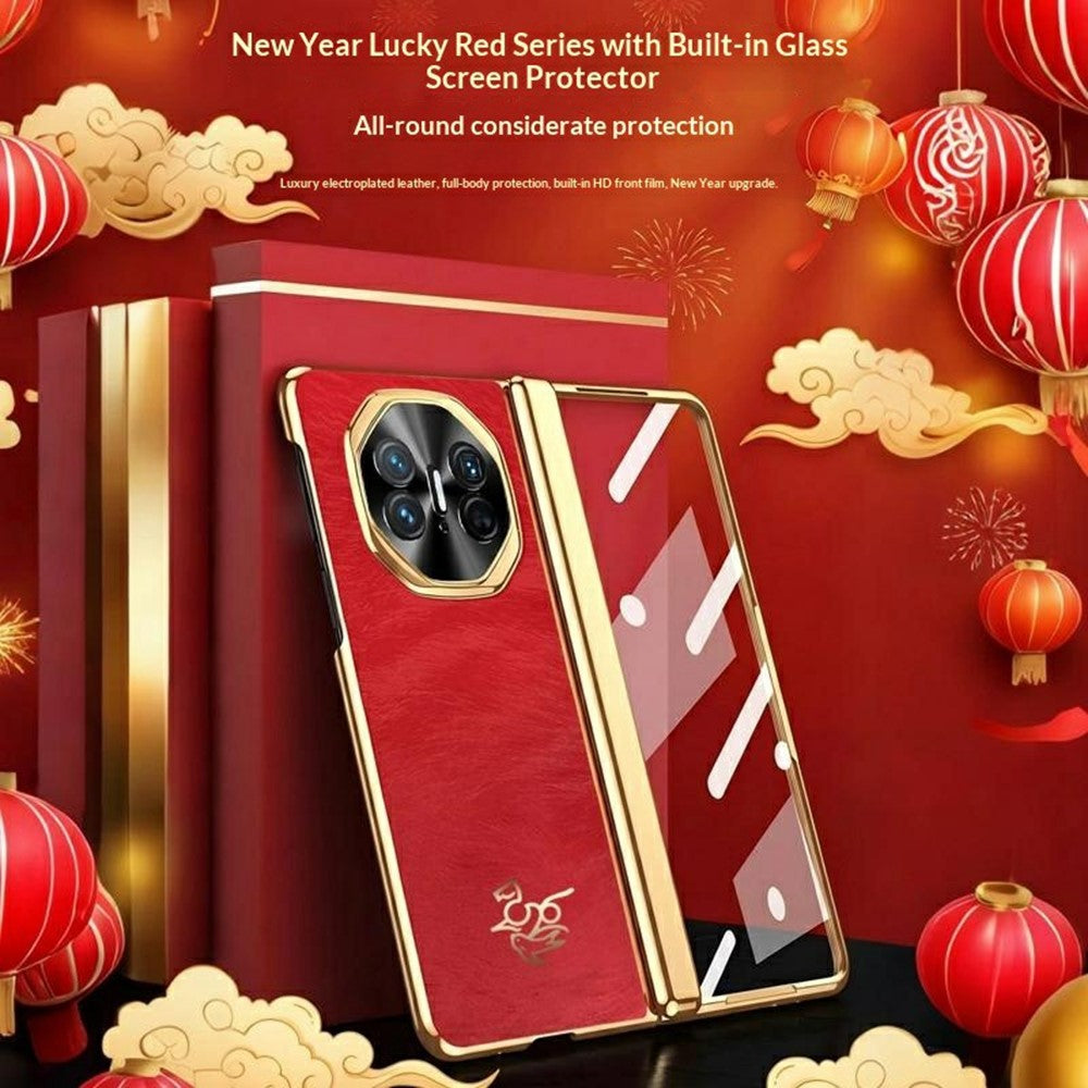 For Huawei Mate X5 Case Horse Pattern Hinge Protection Hard PC Phone Cover with Front Screen Protector