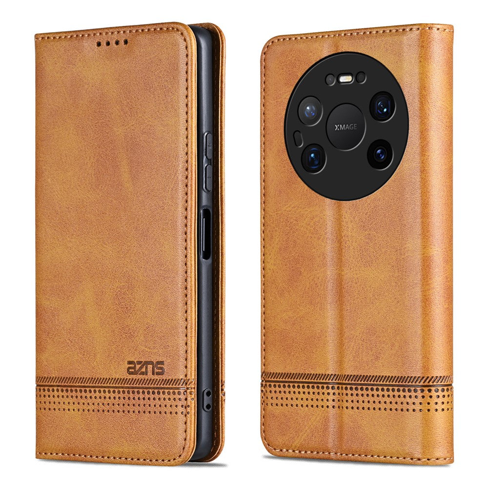 AZNS For Huawei Mate 80 Pro Max Case Cowhide Texture PU Leather Wallet Phone Cover