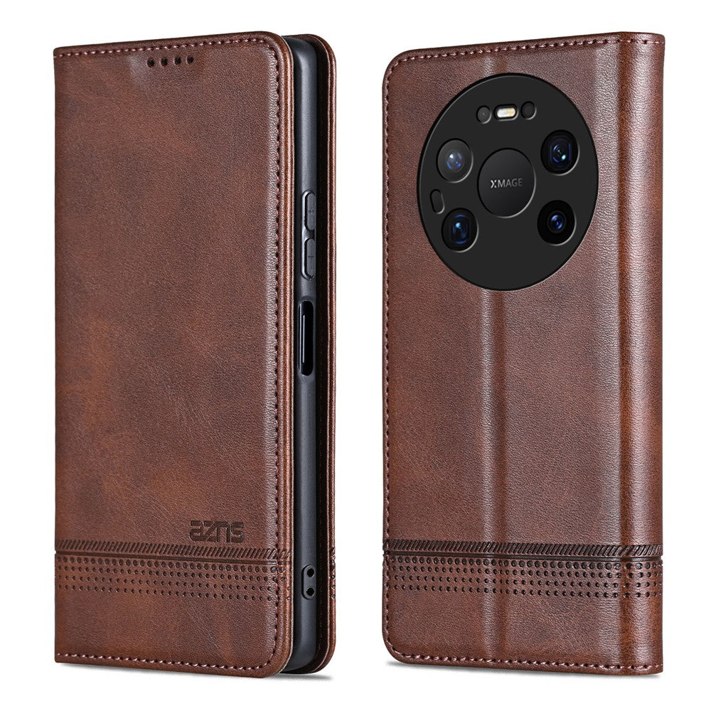 AZNS For Huawei Mate 80 Pro Max Case Cowhide Texture PU Leather Wallet Phone Cover