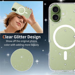 Til iPhone 17 Magnetisk Cover Glitter Design TPU PC PET Stødsikkert Telefoncover