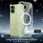 Til iPhone 17 Magnetisk Cover Glitter Design TPU PC PET Stødsikkert Telefoncover