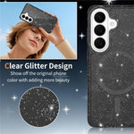 Magnetiskt skal för Samsung Galaxy S26 med glitterdesign TPU PC PET stötsäkert mobilskal