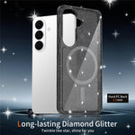 Magnetiskt skal för Samsung Galaxy S26 med glitterdesign TPU PC PET stötsäkert mobilskal