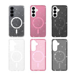 Magnetiskt skal för Samsung Galaxy S26 med glitterdesign TPU PC PET stötsäkert mobilskal
