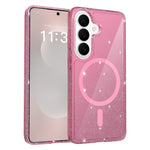 Magnetiskt skal för Samsung Galaxy S26 med glitterdesign TPU PC PET stötsäkert mobilskal