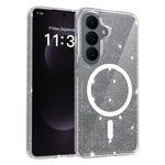 Magnetiskt skal för Samsung Galaxy S26 med glitterdesign TPU PC PET stötsäkert mobilskal