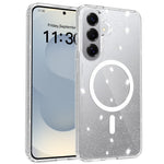 For Samsung Galaxy S26+ Magnetic Case Glitter Design TPU PC PET Drop Proof Phone Cover