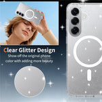 For Samsung Galaxy S26+ Magnetic Case Glitter Design TPU PC PET Drop Proof Phone Cover