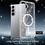 For Samsung Galaxy S26+ Magnetic Case Glitter Design TPU PC PET Drop Proof Phone Cover