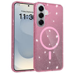 Magnetiskt skal för Samsung Galaxy S26+ med glitterdesign TPU PC PET stötsäkert mobilskal