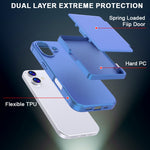 Til iPhone 17 cover med kortholder / spejl / støttefod TPU + PC telefonbagcover