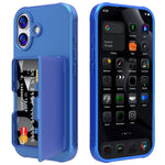Til iPhone 17 cover med kortholder / spejl / støttefod TPU + PC telefonbagcover