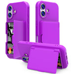 Til iPhone 17 cover med kortholder / spejl / støttefod TPU + PC telefonbagcover