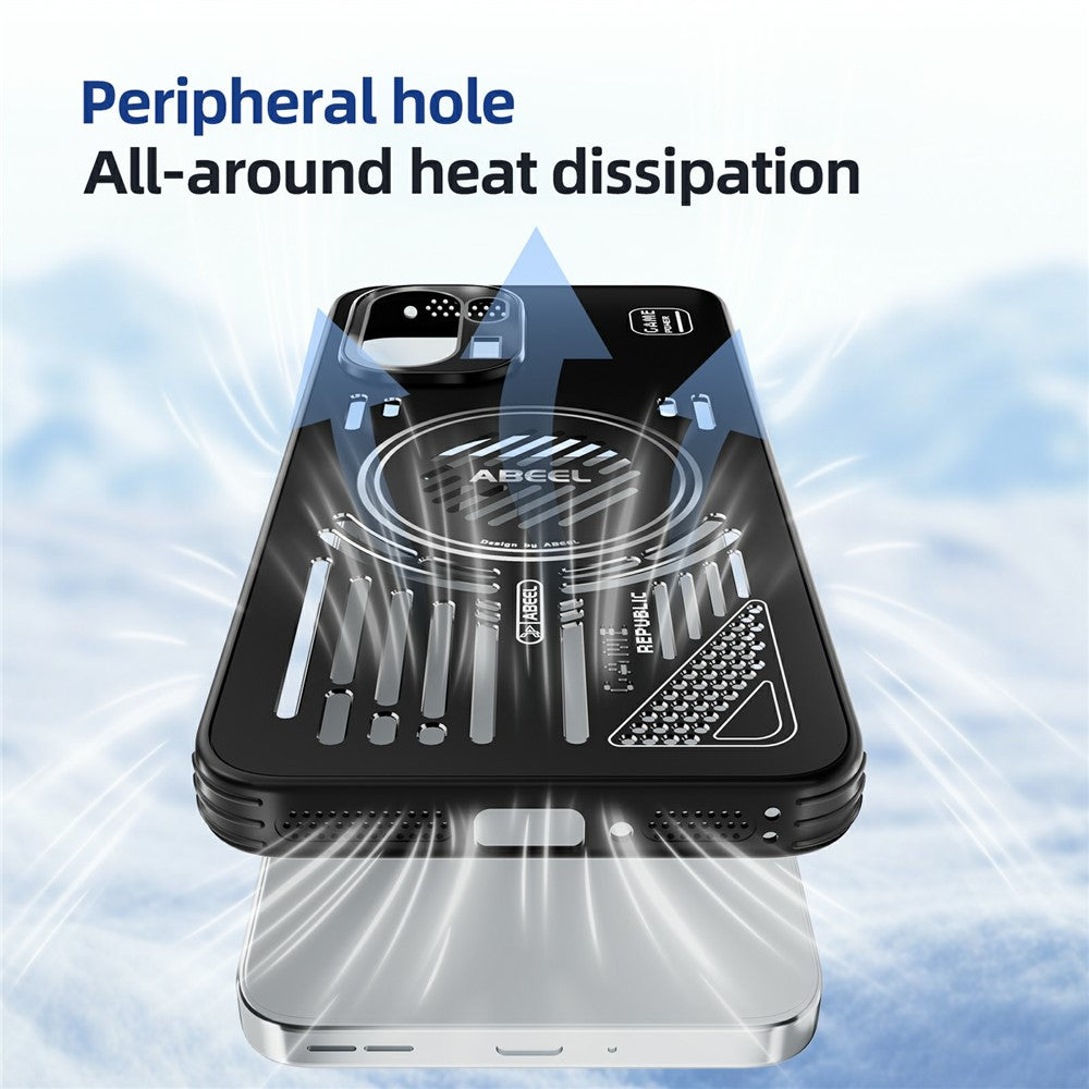 ABEEL För OnePlus 15R 5G / Ace 6T 5G / Ace 6 5G Magnetiskt Skal Aluminiumlegering + PC + TPU Ihåligt Värmeavledande mobilskal