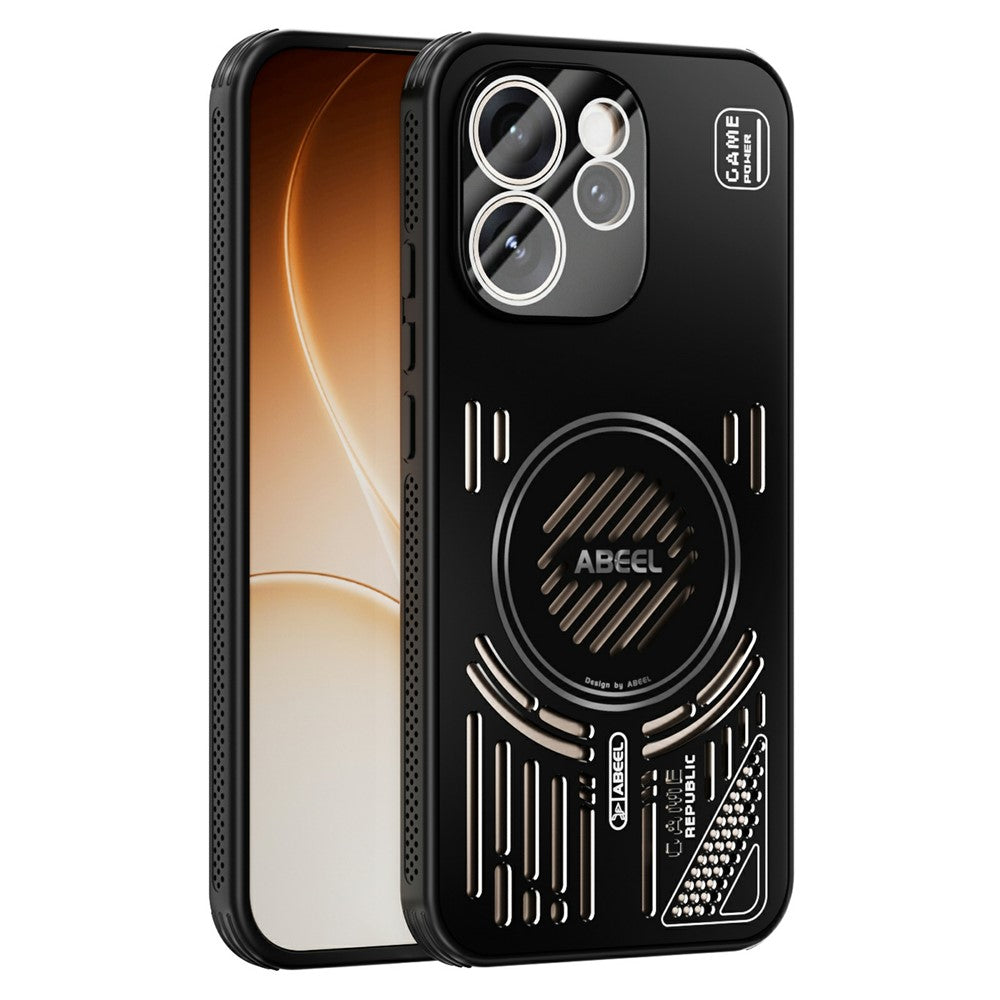 ABEEL För Oppo Reno15 Pro Max 5G (Global) / Reno15 Pro 5G (Kina) Magnetiskt Skal Aluminiumlegering + PC + TPU Ihåligt Värmeavledande mobilskal