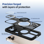 ABEEL För Oppo Reno15 Pro Max 5G (Global) / Reno15 Pro 5G (Kina) Magnetiskt Skal Aluminiumlegering + PC + TPU Ihåligt Värmeavledande mobilskal