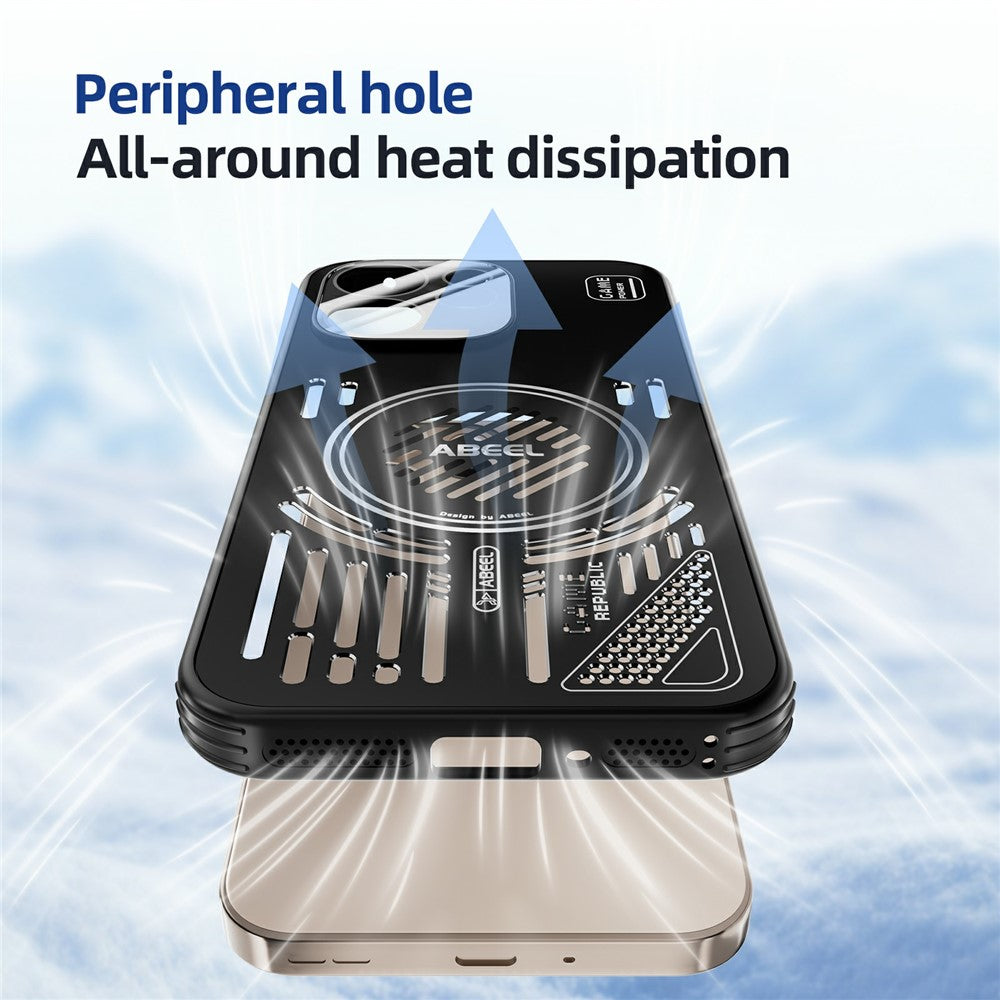 ABEEL För Oppo Reno15 Pro Max 5G (Global) / Reno15 Pro 5G (Kina) Magnetiskt Skal Aluminiumlegering + PC + TPU Ihåligt Värmeavledande mobilskal