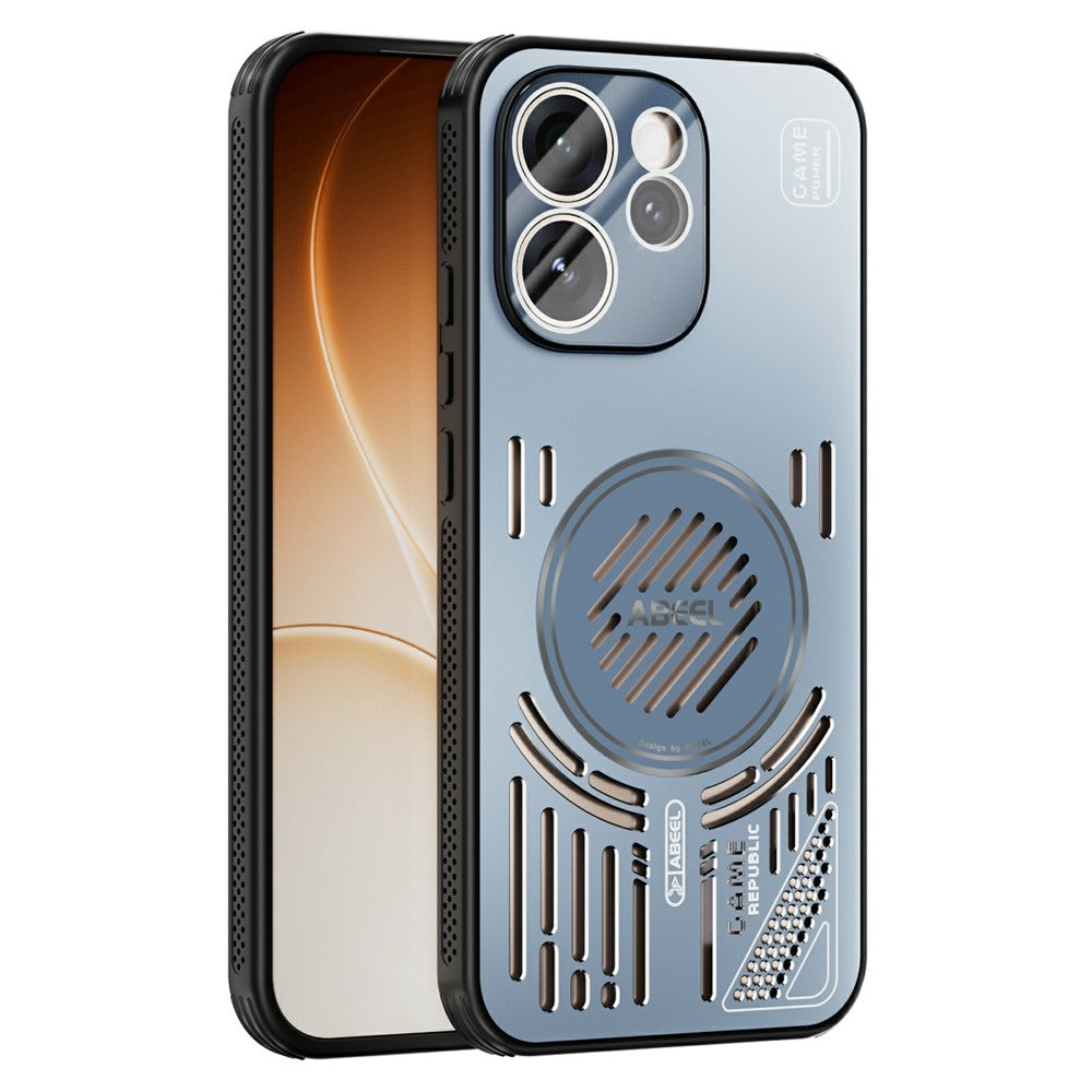 ABEEL För Oppo Reno15 Pro Max 5G (Global) / Reno15 Pro 5G (Kina) Magnetiskt Skal Aluminiumlegering + PC + TPU Ihåligt Värmeavledande mobilskal