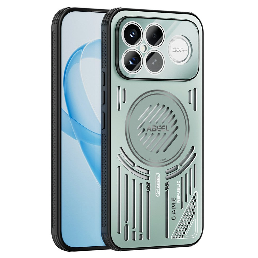 ABEEL For Xiaomi Poco F8 Ultra / Redmi K90 Pro Max 5G Magnetic Case Aluminium Alloy + PC + TPU Hollow Heat Dissipation Phone Cover