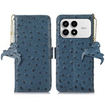 For Xiaomi Poco F8 Pro 5G / Redmi K90 5G Case RFID Blocking Genuine Cow Leather Phone Case Ostrich Texture