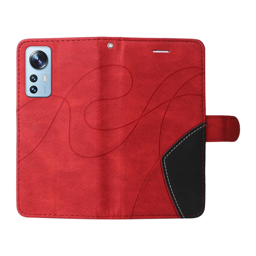 For Xiaomi 12 Lite 5G Leather Case Wallet Stand Color Splicing Phone Cover