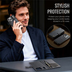 AUTSPACE A05 Til iPhone 17 Pro Max Cover Pung Stand Aftageligt Magnetisk Telefoncover i Læder
