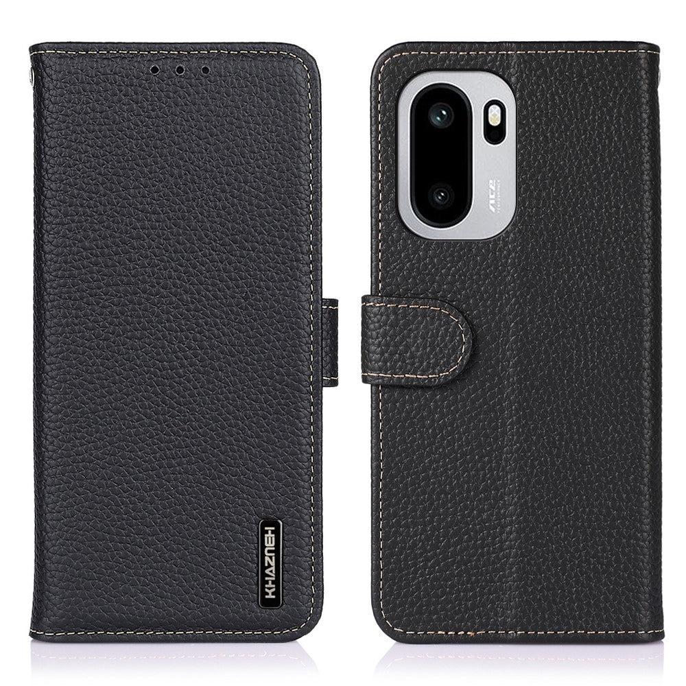 KHAZNEH-skal till OnePlus 15R 5G / Ace 6 5G / Ace 6T 5G - Flipfodral i äkta nötskinn